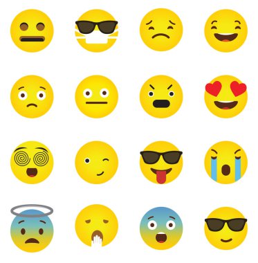 Duygusal yüzleri ile Emoji simgesi