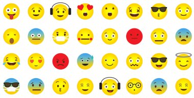 Duygusal yüzleri ile Emoji simgesi