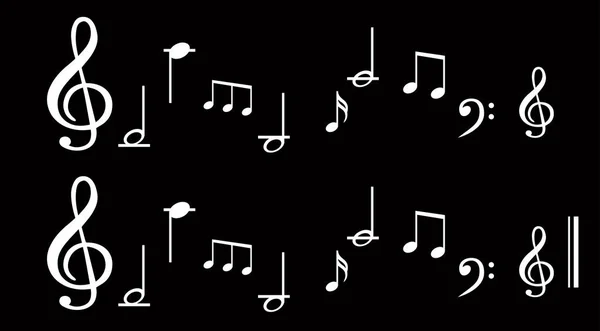Noten Mit Verschiedenen Musiksymbolen — Stockvektor