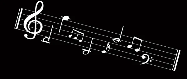 Music Note Dengan Simbol Musik Yang Berbeda - Stok Vektor