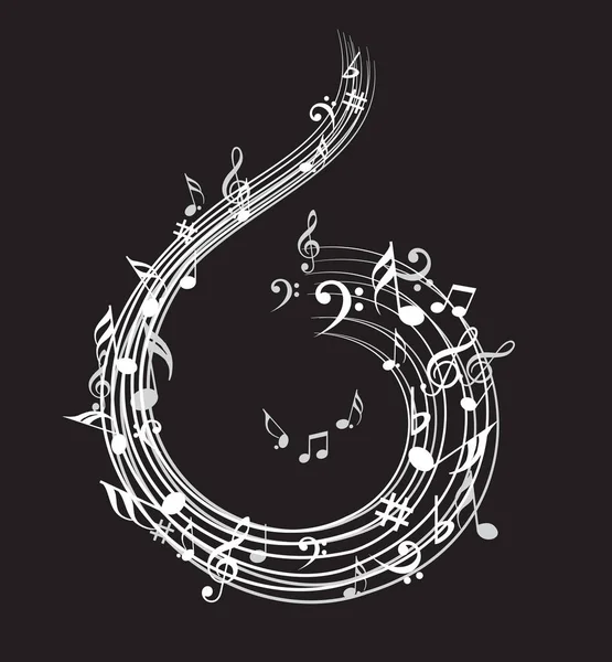Musik Anteckning Med Olika Musik Symboler — Stock vektor