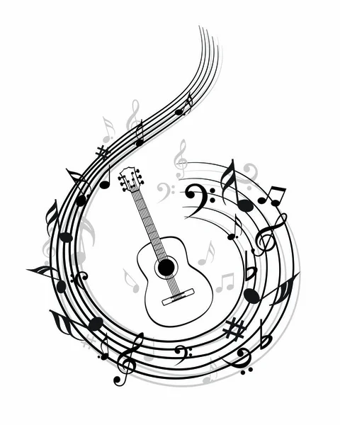 Musik Anteckning Med Olika Musik Symboler — Stock vektor