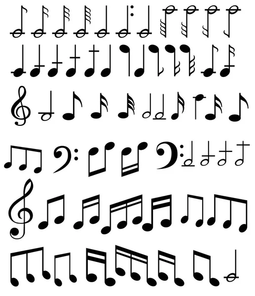 Note Musicale Avec Différents Symboles Musicaux — Image vectorielle