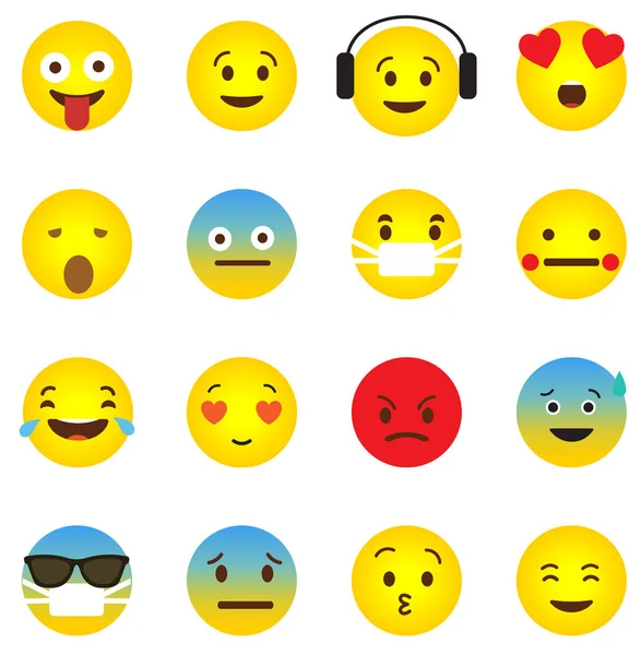 Emoji Pictogram Met Emotionele Gezichten — Stockvector