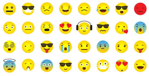 감정적인 얼굴로 Emoji 아이콘 — 스톡 벡터