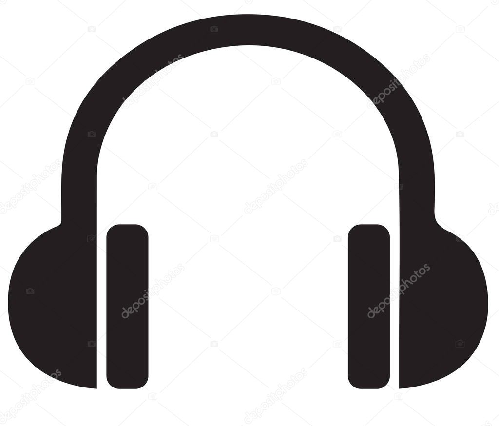 Headphone silhouette with white color background