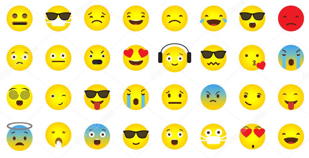 Emoji icon with emotional faces
