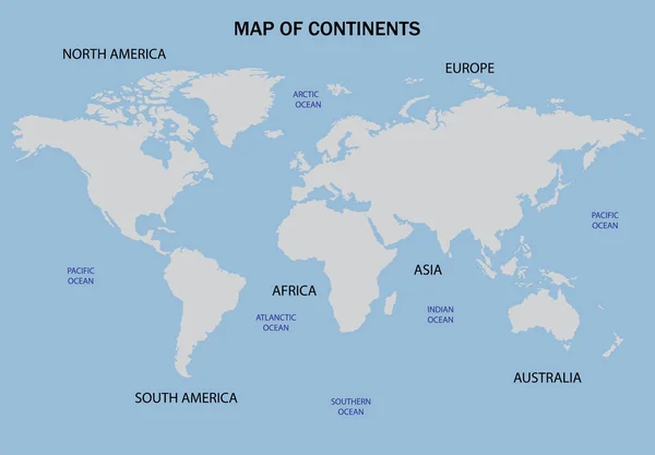 Mapa Mundo Com Oceano —  Vetores de Stock