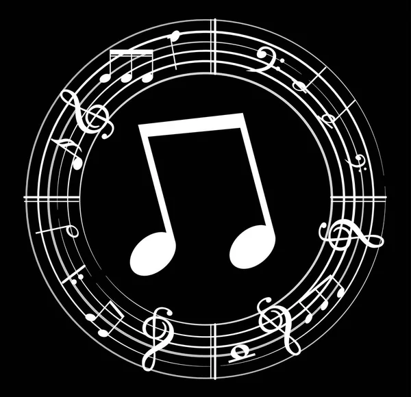 Note Musicale Avec Symboles Musicaux — Image vectorielle