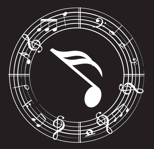 Muziek Met Muziek Symbolen Nota — Stockvector
