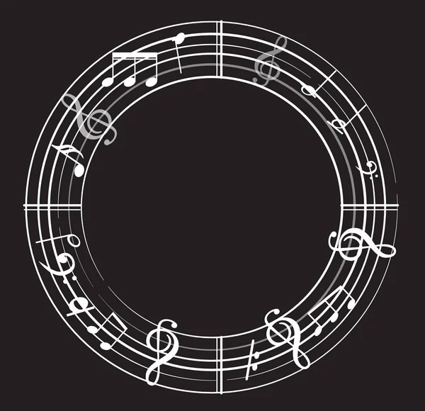 Muziek Met Muziek Symbolen Nota — Stockvector