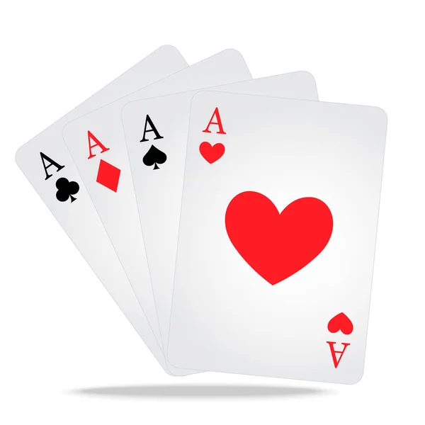 Poker Jugando Las Cartas Con Juegos Casino — Vector de stock