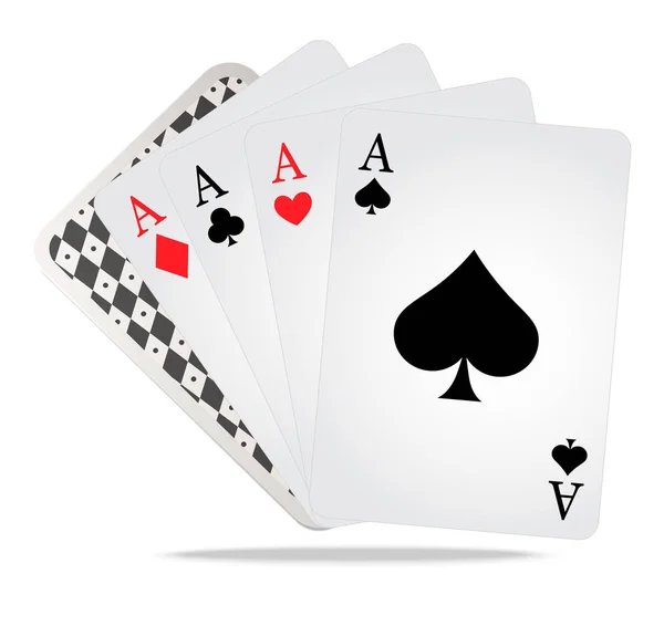 Poker Jugando Las Cartas Con Juegos Casino — Vector de stock