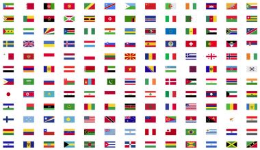 Dünya bayrak düz simgesi toplama