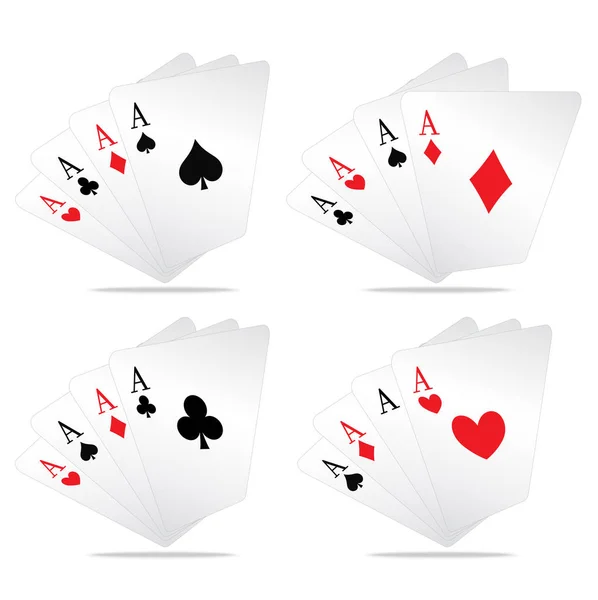 Poker Karten Mit Casino Spielen — Stockvektor