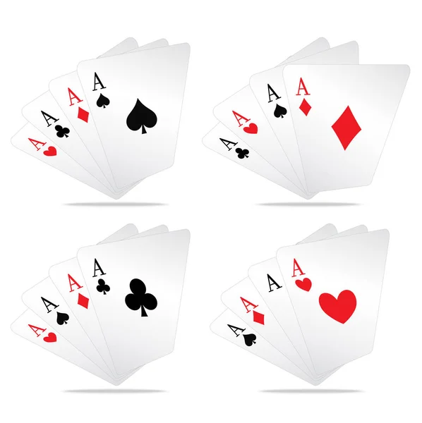 Poker Playing Cards Casino Games — Stock Vector