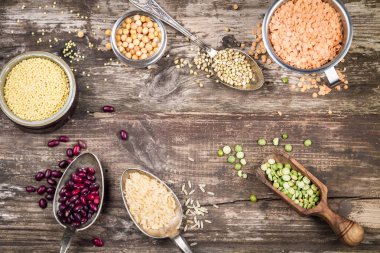 Doğal tahıl ve fasulye