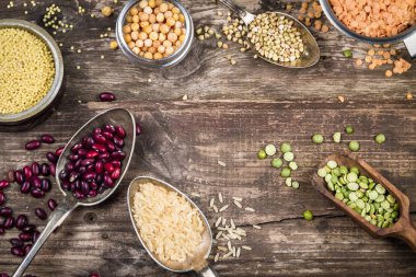 Doğal tahıl ve fasulye
