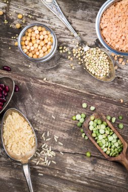 Doğal tahıl ve fasulye