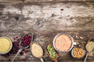 Doğal tahıl ve fasulye