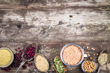Doğal tahıl ve fasulye