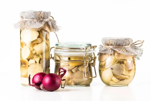 Homemade canned mushrooms — Stock Photo, Image