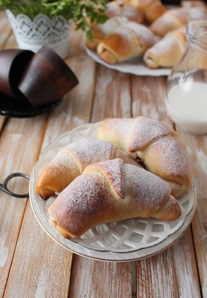 Homemade freshly baked,croissants — Stock Photo, Image