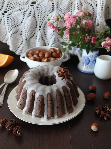 Cupcake de chocolate com laranja — Fotografia de Stock