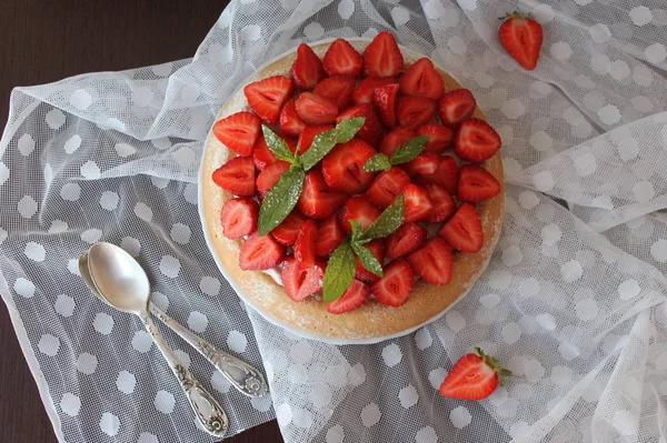 Tarta de fresa casera — Foto de Stock