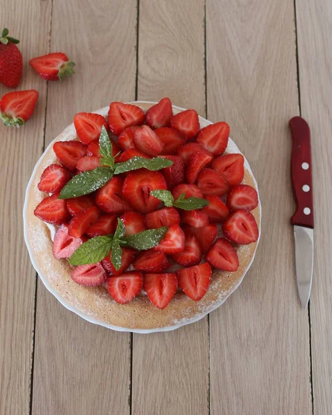 Tarta de fresa casera — Foto de Stock