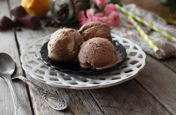 レモン チョコレート アイス クリーム — ストック写真