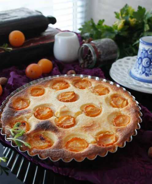 Pastel de ciruela de queso de cabaña — Foto de Stock