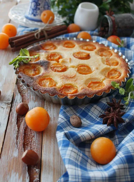 Cottage cheese plum pie — Stock Photo, Image