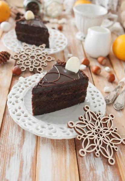 Gâteau de Noël chocolat — Photo