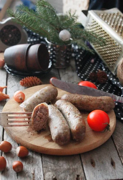 Homemade Sausages Sausages Mercer — Stock Photo, Image