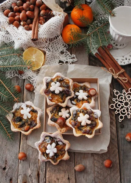 Christmas Baskets Dried Fruits Nuts — Stock Photo, Image