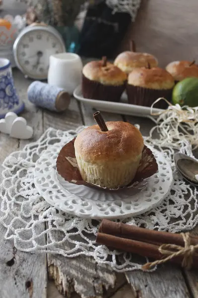 Bollos Levadura Manzana Caseros — Foto de Stock