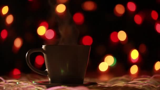 Το νέο έτος, Χριστούγεννα, Χειμώνας, καφέ — Αρχείο Βίντεο