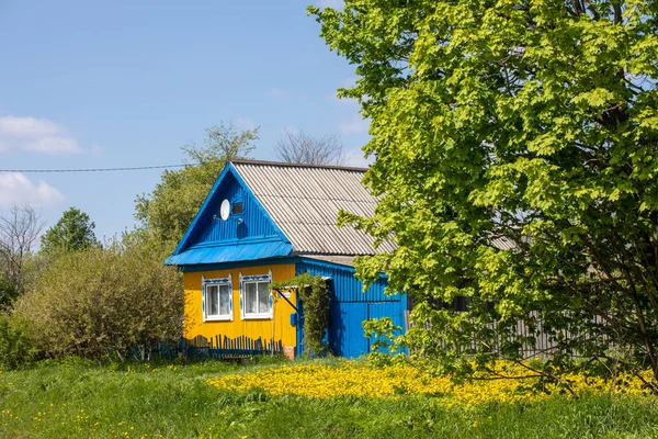 House Russian Village Summer Rural Landscape — Stock Photo, Image