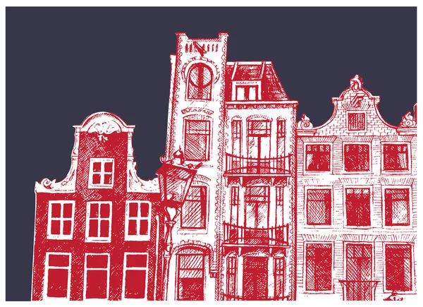 Amsterdam Hauszeichnung Vektorillustration — Stockvektor