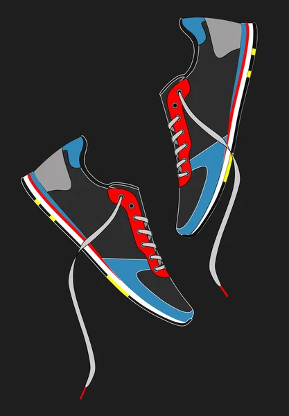 Stijlvolle sneakers voor training — Stockvector