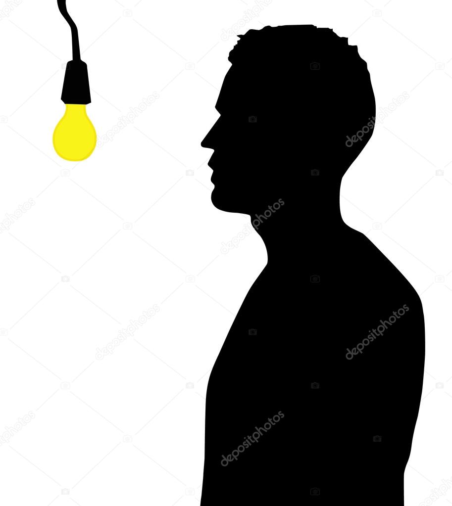 male avatar with light bulb