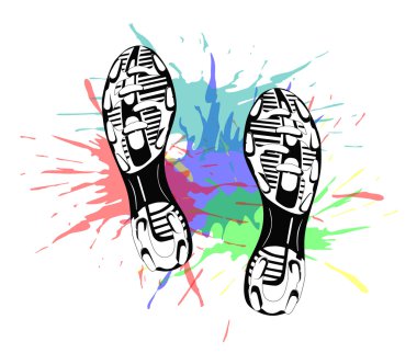 soles of classic sneakers clipart