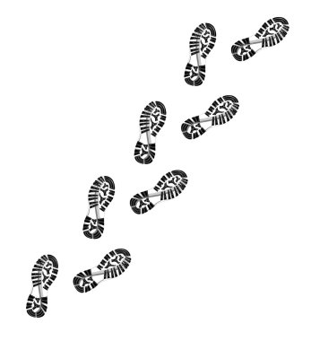 footprints of classic sneakers clipart
