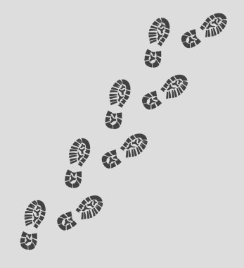 footprints of classic sneakers clipart