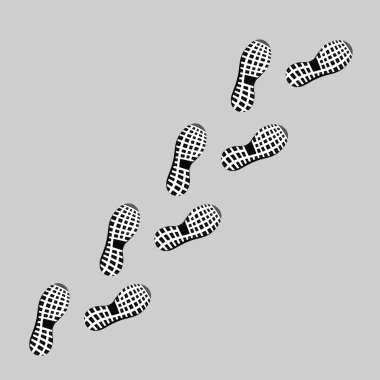 footprints of winter boots clipart