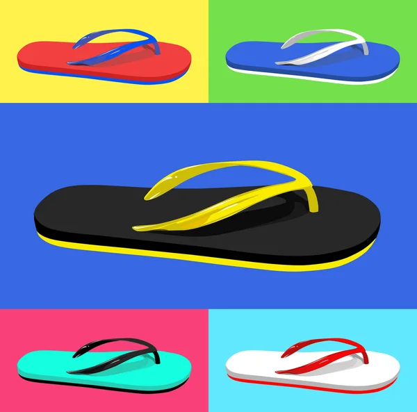 Conjunto de chanclas cómodas — Archivo Imágenes Vectoriales