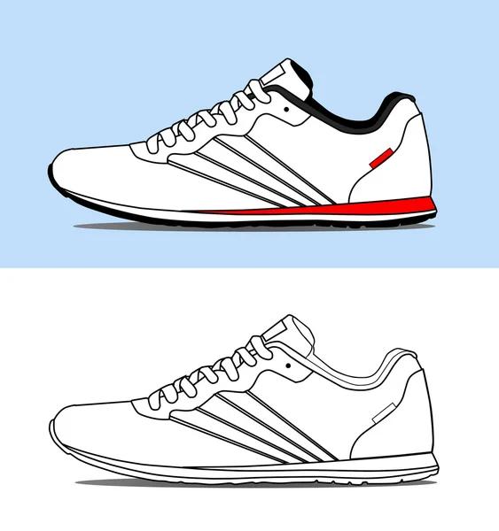 Baskets de course confortables et légères — Image vectorielle