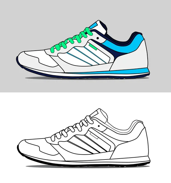 Comfortable and light running sneakers — Stock Vector