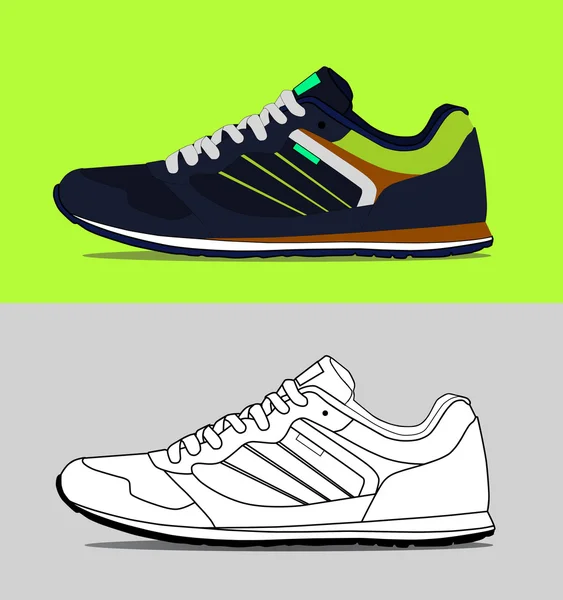 Rahat ve hafif çalışan spor ayakkabı — Stok Vektör
